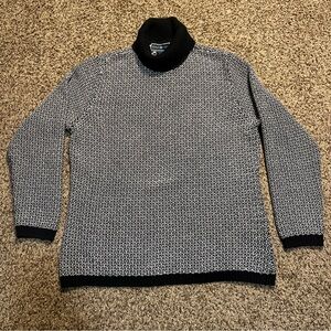 Karen Scott Black and White Turtleneck Sweater